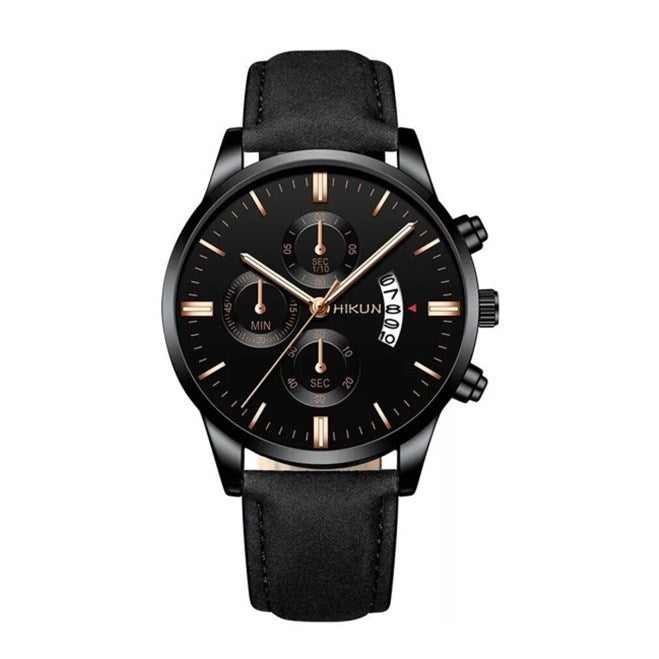 Men's Slim Quartz Watch – Solar-Powered Casual Wristwatch