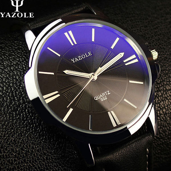 YAZOLE Luxury Quartz Watch – Men's Business Wristwatch with Leather Strap